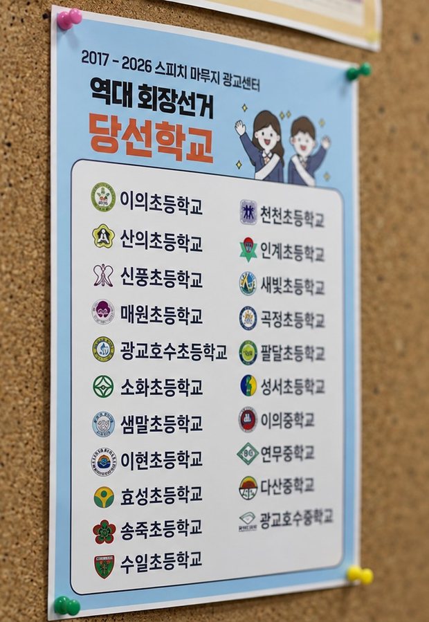 광교센터 역대 회장선거 당선학교 게시판